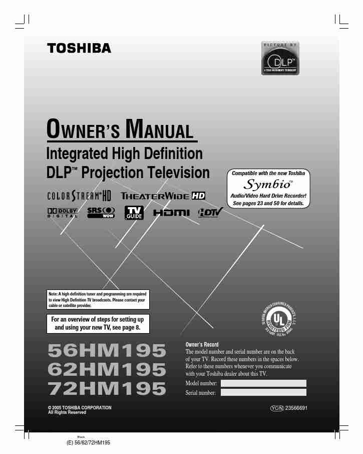 Toshiba Projection Television 62HM195-page_pdf